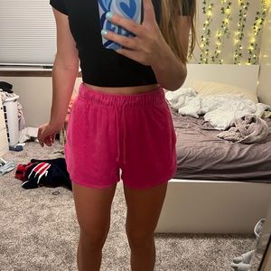 pink sweat shorts